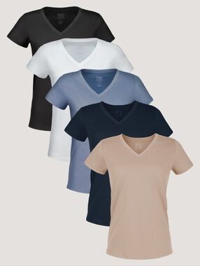 Fresh Clean Threads Women's Best Sellers V-Neck 5-Pack